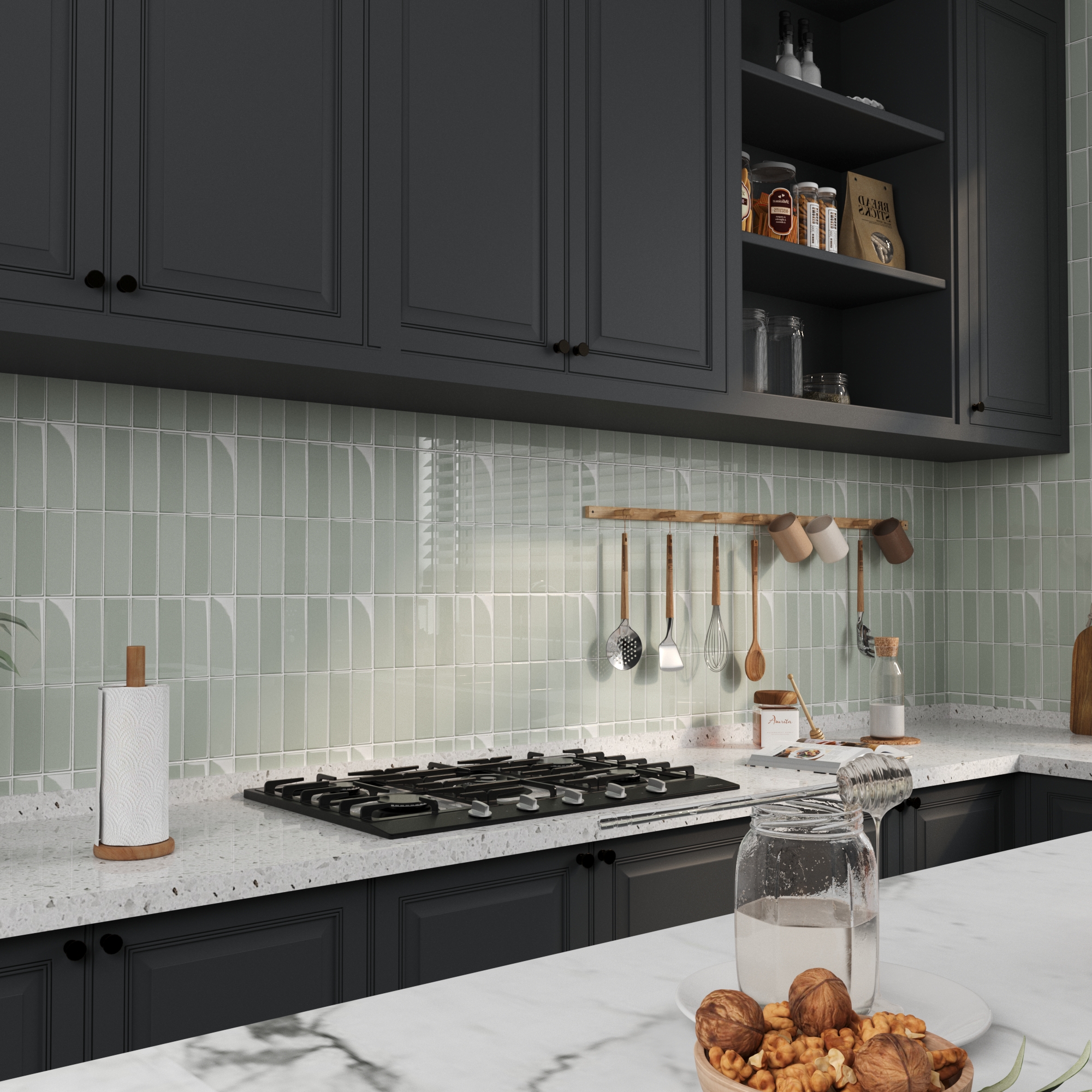 ilemong 10*10in Customizable DIY wall panels self adhesive kitchen tiles - Non-toxic and Eco-friendly - backsplash tile - 4