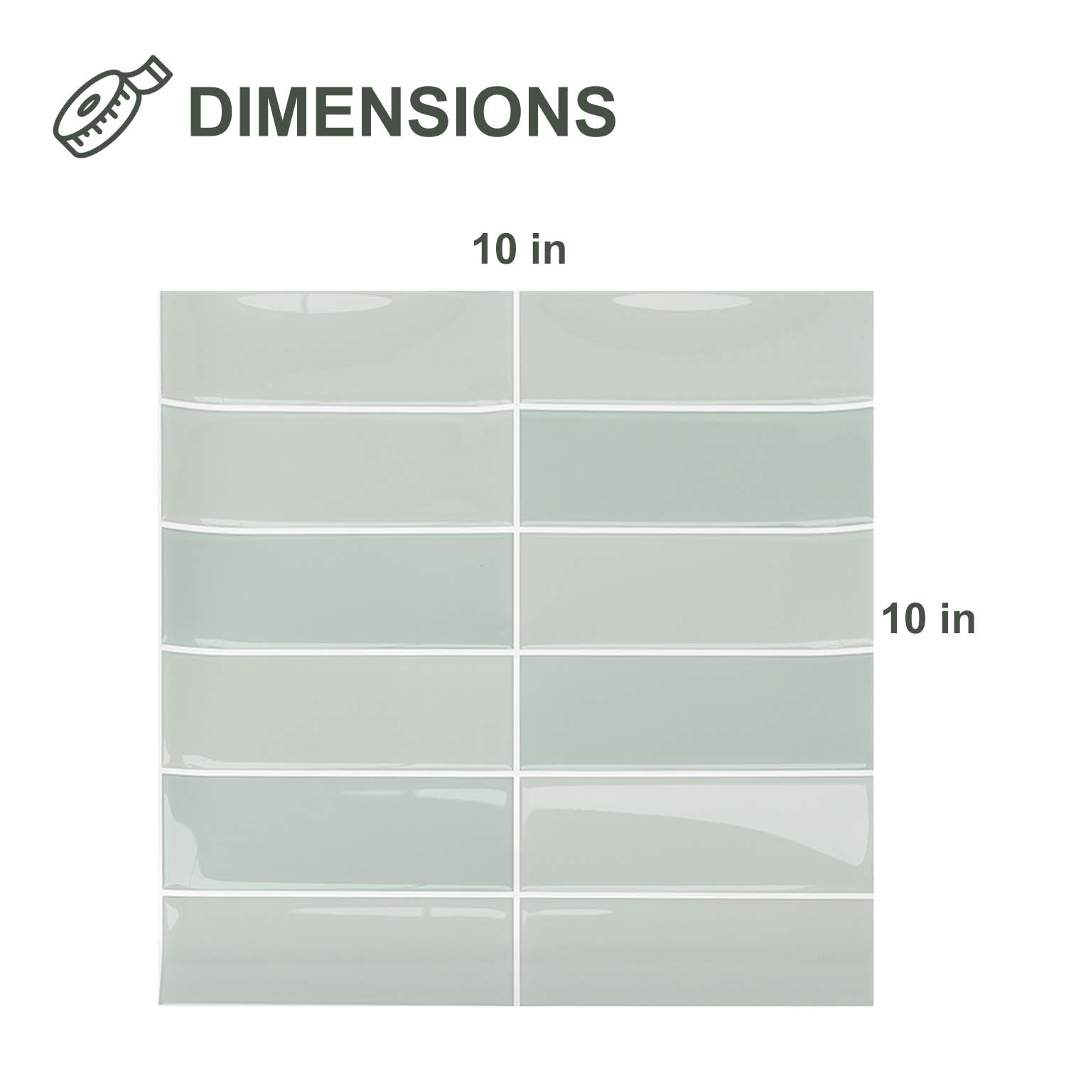 ilemong 10*10in Customizable DIY wall panels self adhesive kitchen tiles - Non-toxic and Eco-friendly - backsplash tile - 3