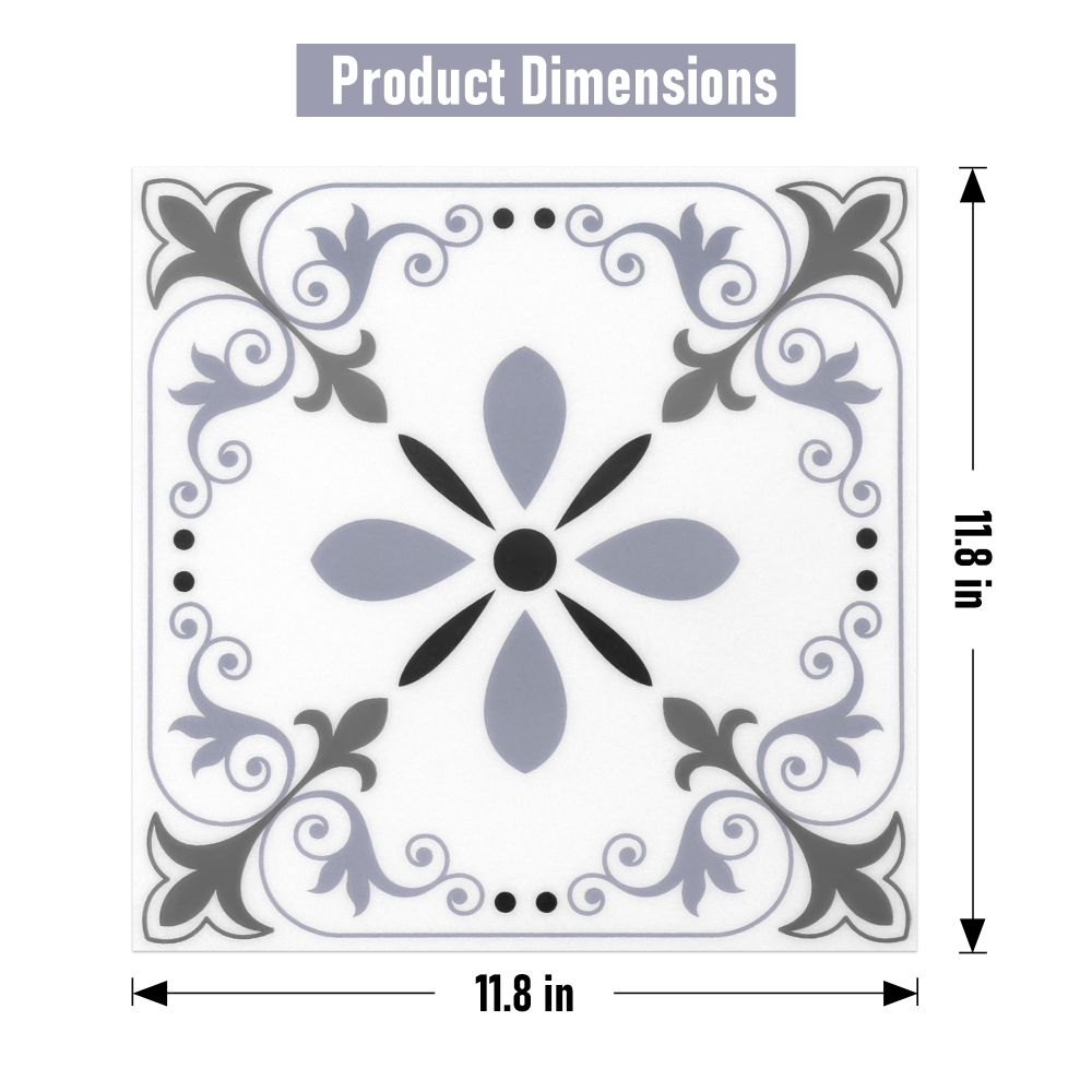 ilemong 11.8 in. x 11.8 in. Vinly Peel and Stick Tile Stickers, Home Decor (10-Pack) - backsplash tile - 2