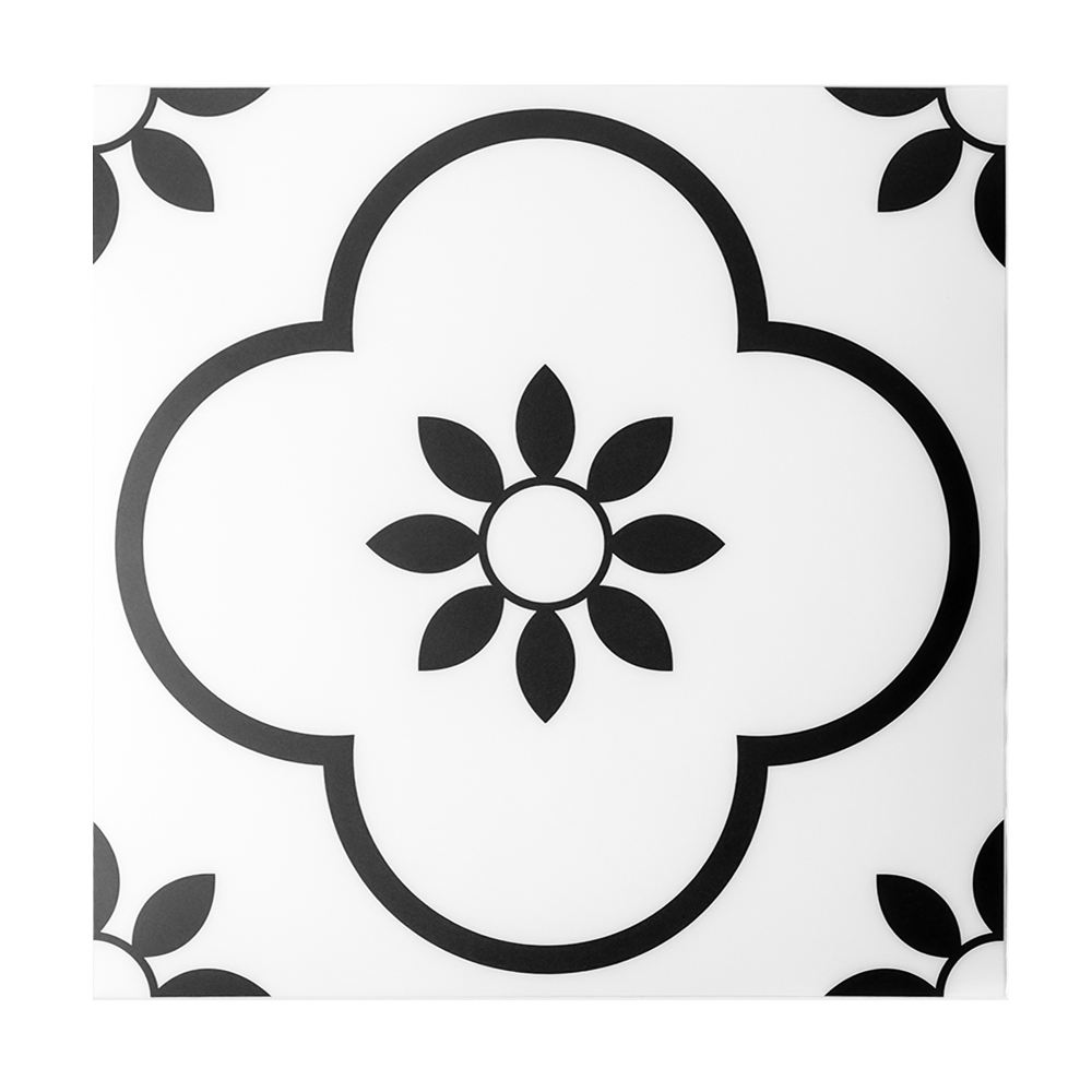 ilemong 11.8 in. x 11.8 in. Self-Adhesive Peel and Stick Bathroom Wall Tiles, Black and White (10-Pack) - backsplash tile - 1