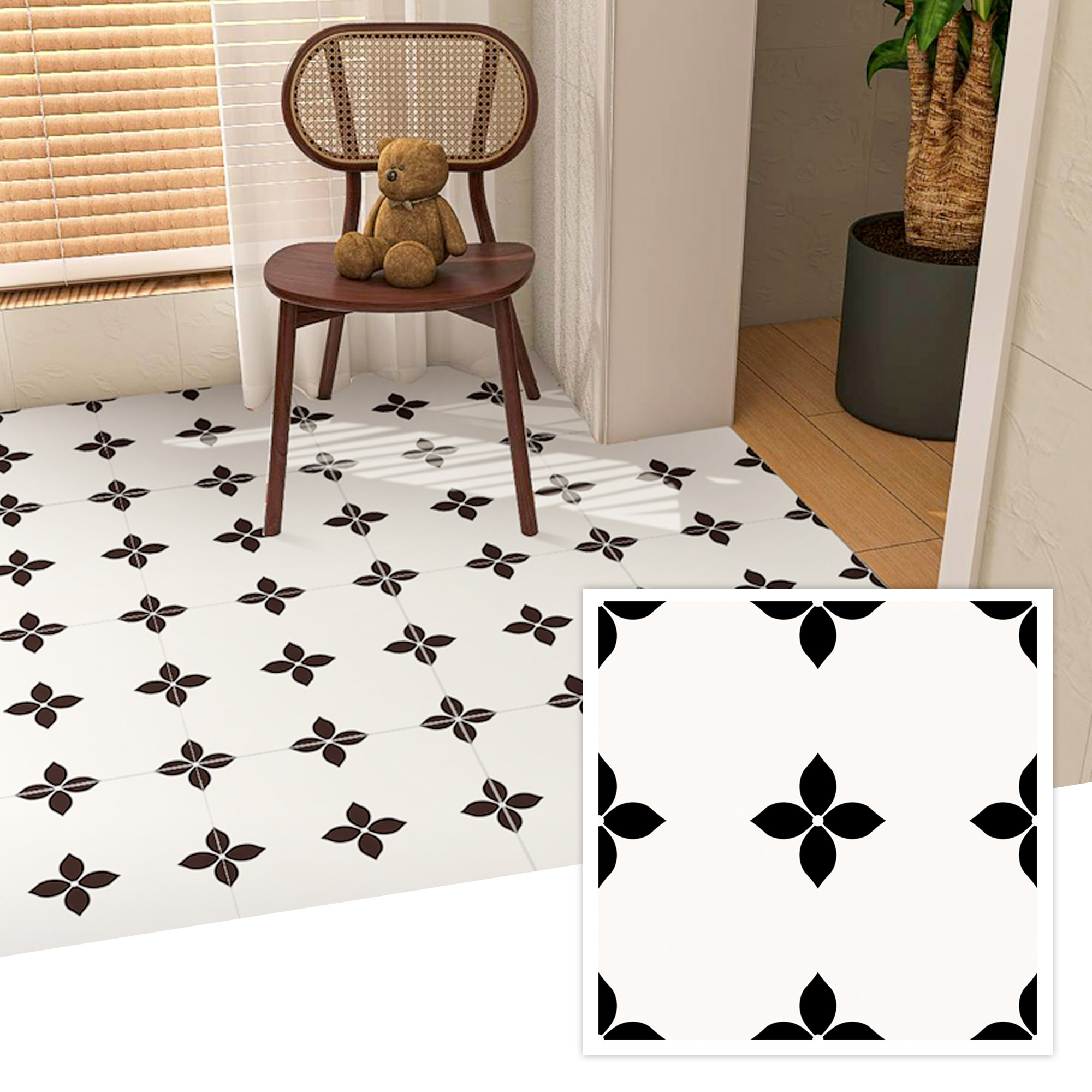 ilemong 10-Pack Beige and Black Waterproof peel and stick tile ,Wide Variety of Patterns/Colors - backsplash tile - 1