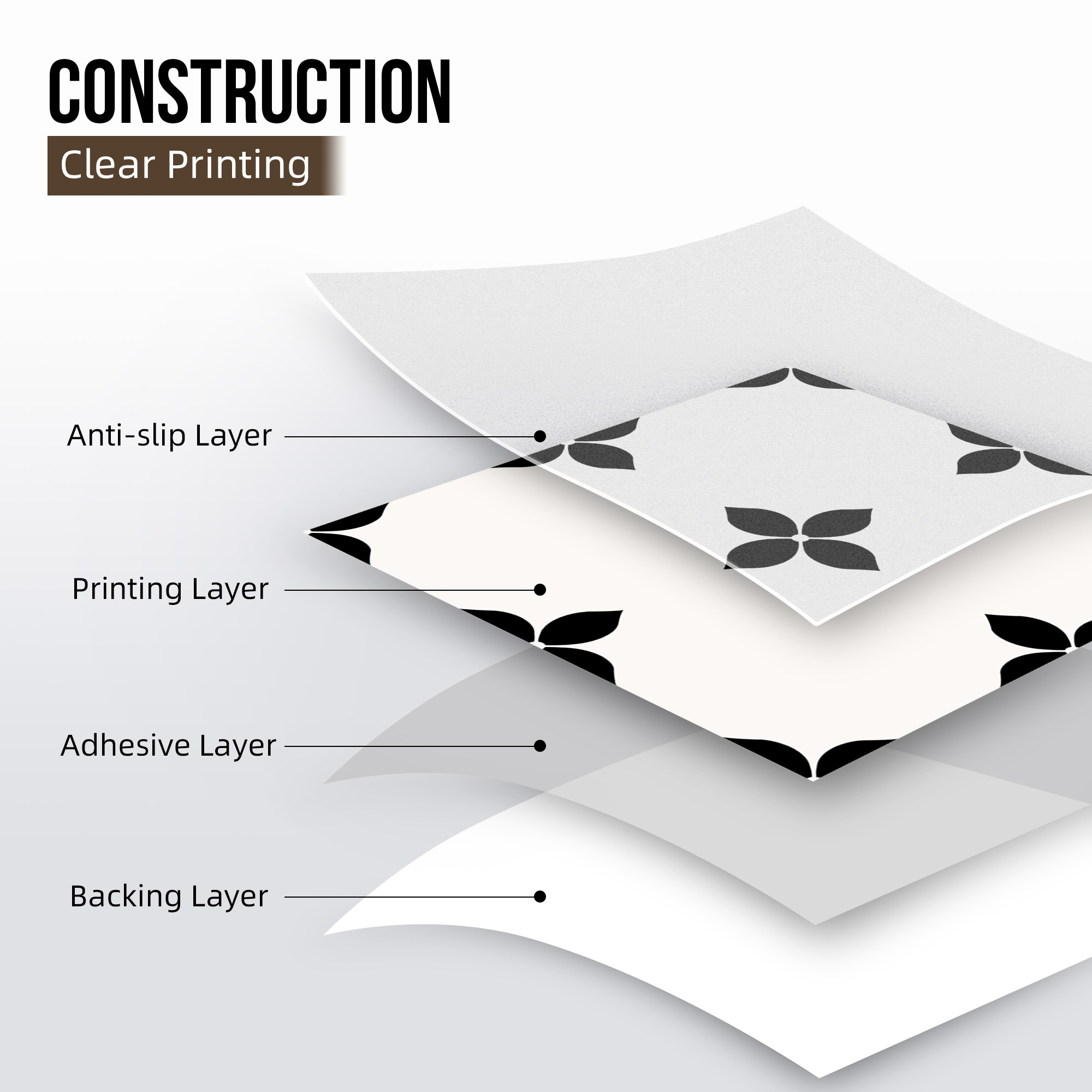 ilemong 10-Pack Beige and Black Waterproof peel and stick tile ,Wide Variety of Patterns/Colors - backsplash tile - 3