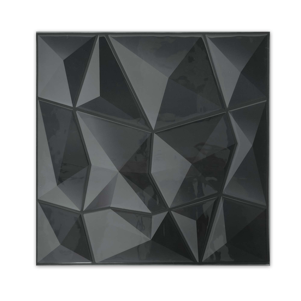 ilemong vinyl tiles self adhesive wall-Black Waterproof/Moisture Resistant (10-Pack 10 sq. ft. / Case) - backsplash tile - 1