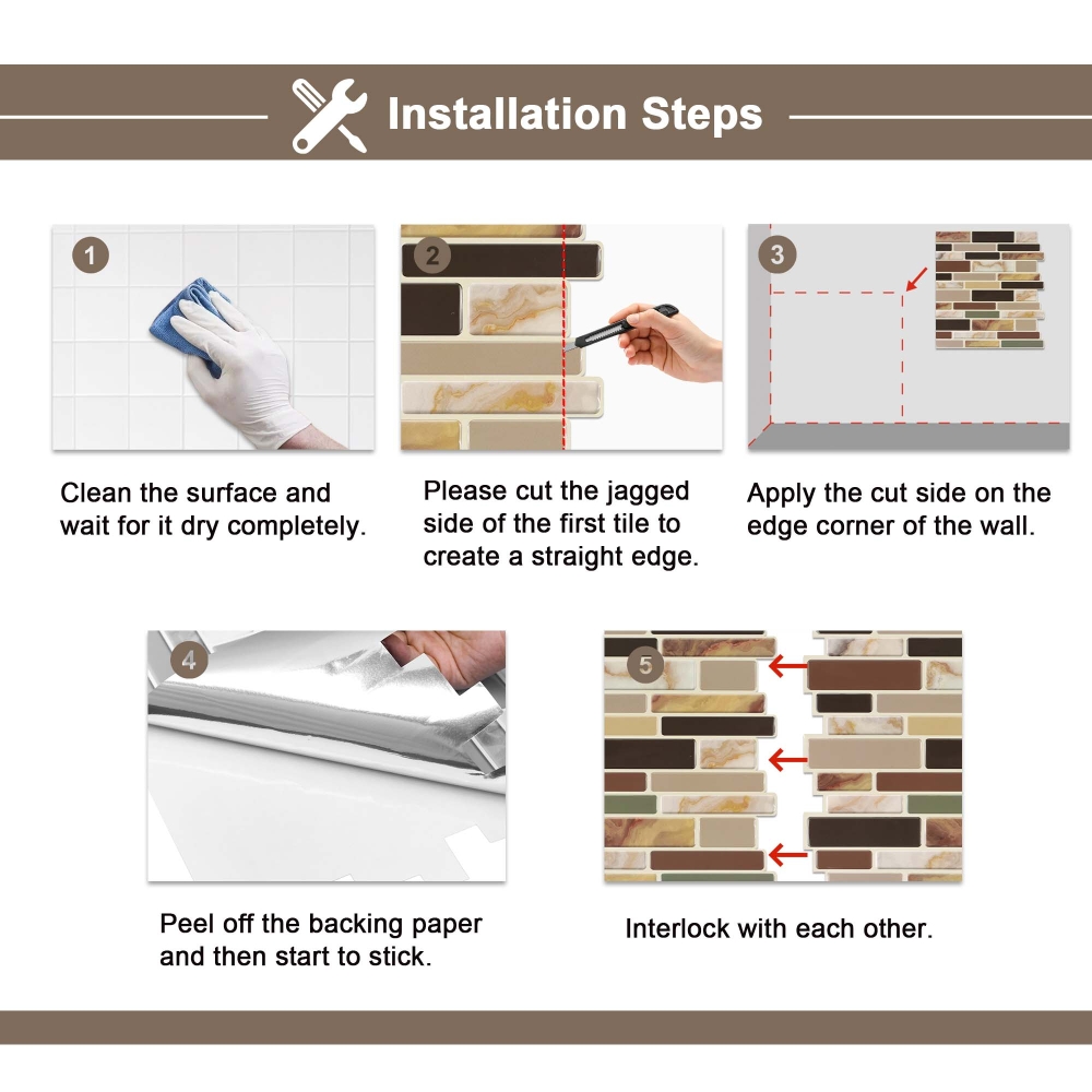 ilemong peel and stick wall tiles bathroom，10-Pack Kitchen Counter Barrier - backsplash tile - 4