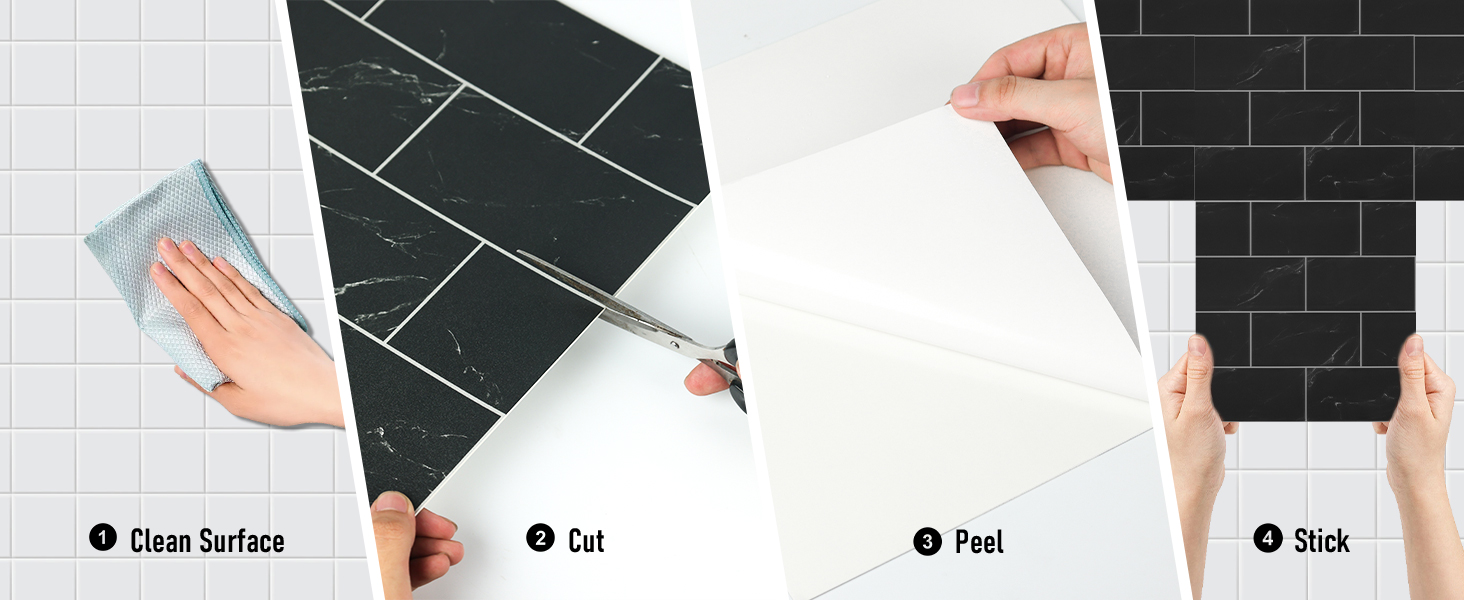 ilemong Vinyl kitchen wall tiles suitable for stoves, bars, and laundry rooms, fireproof and moisture-proof backboard - backsplash tile - 3