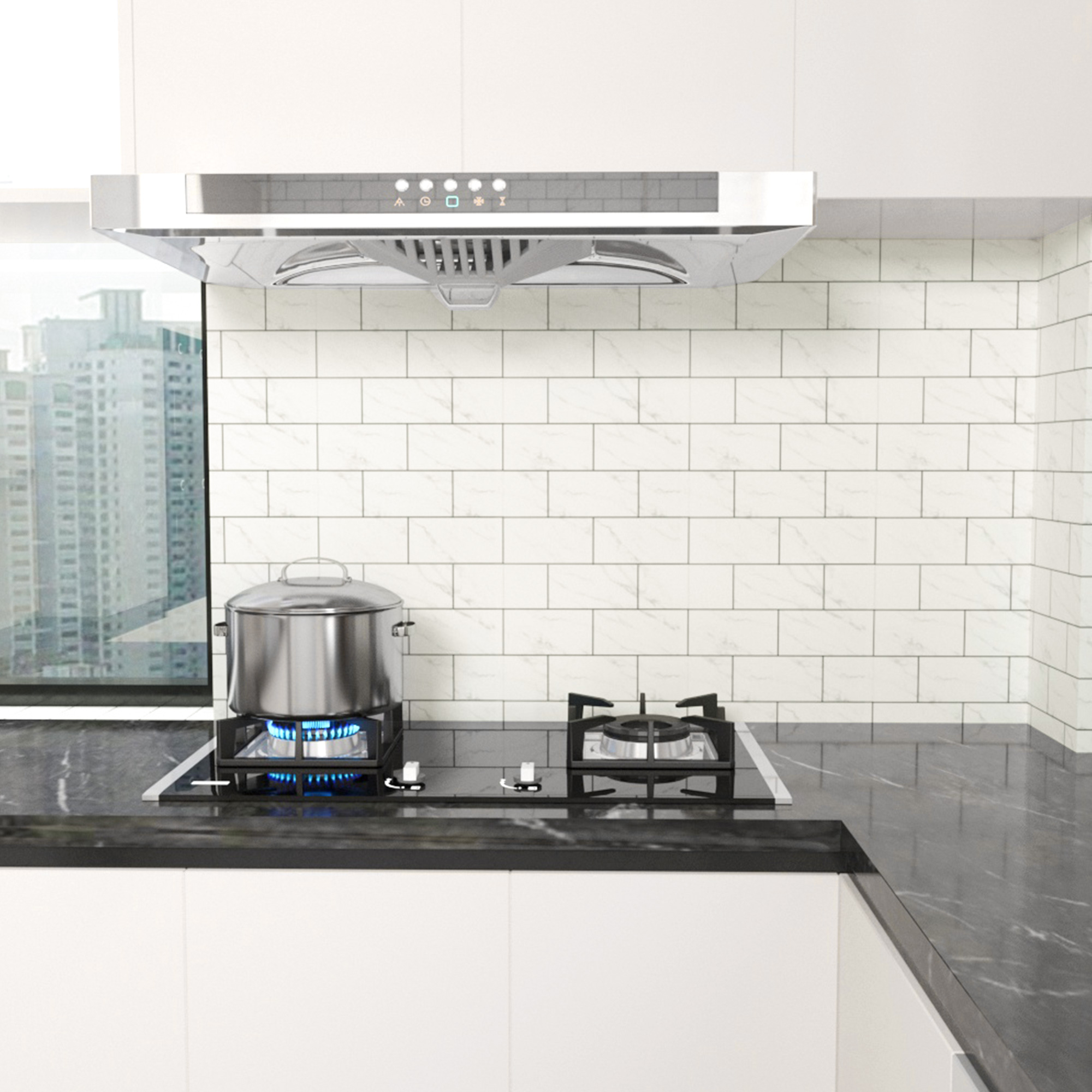 ilemong 12 in. x 12 in. Vinyl peel and stick tiles kitche, Self Adhesive Waterproof and oil-resistant - backsplash tile - 4