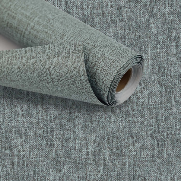 ilemong Peel and Stick Wallpaper Textured Linen Contact Paper Self-Adhesive Wallpaper Roll, Blue (2-Roll 15.75 in. x 118.11 in.)