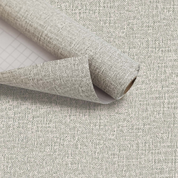 ilemong Grasscloth Peel and Stick Wallpaper 15.75 in. x 118.11 in. Linen Contact Paper Self-Adhesive Wallpaper Roll Beige 2-Roll