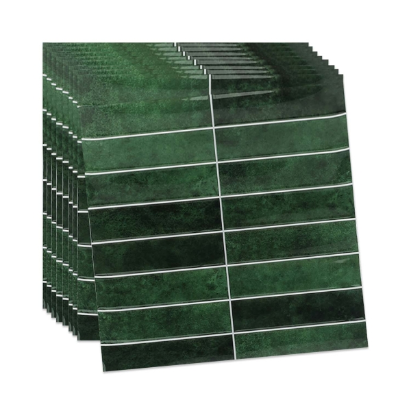 ilemong 12 in. x12 in. Vinly Tile Peel and Stick Backsplash in Green (10-Pack)