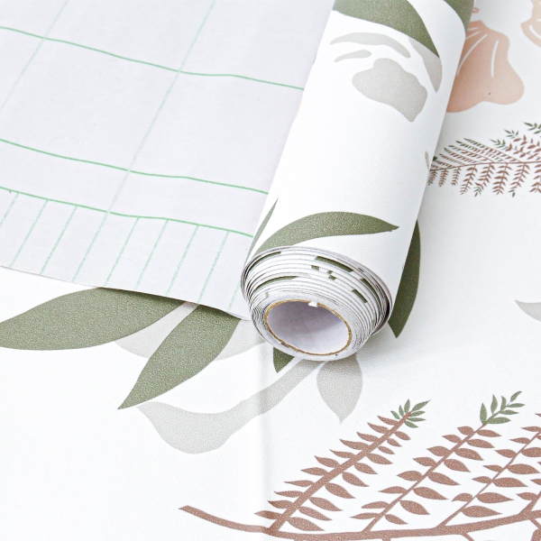 ilemong Peel and Stick Wallpaper Leaf Contact Paper Vinyl Decorative Wallpaper Roll for Wall 17.32 in. x 16.40 ft.