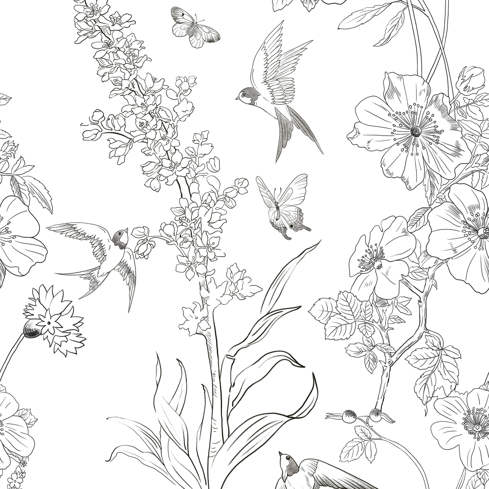 ilemong Bird Wallpaper Peel and Stick Wallpaper Roll Vinyl Decorative Contact Paper 17.32 in. x 16. 40 ft. for Bedroom Cabinet - backsplash tile - 2