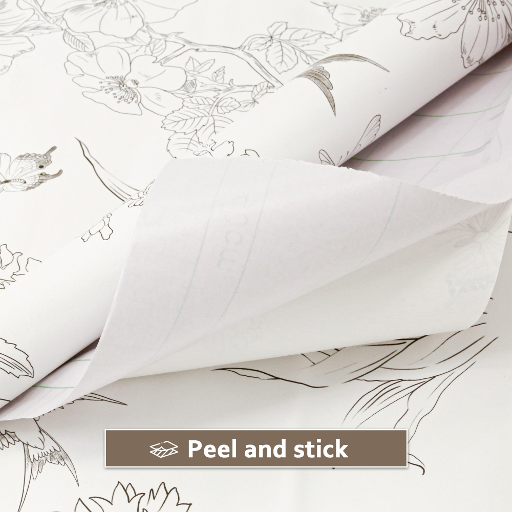 ilemong Peel and Stick Wallpaper Roll Bamboo Self Adhesive Wallpaper 17.32 in. x 9.84 ft. Removable Wall Paper for Cabinets - backsplash tile - 2