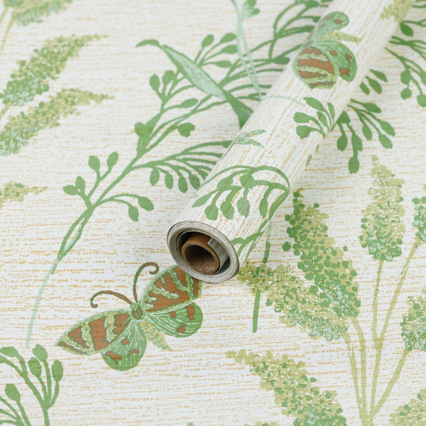 ilemong Green Leaf PVC Peel and Stick Wallpaper Roll (Covers 28.74 sq. ft.)