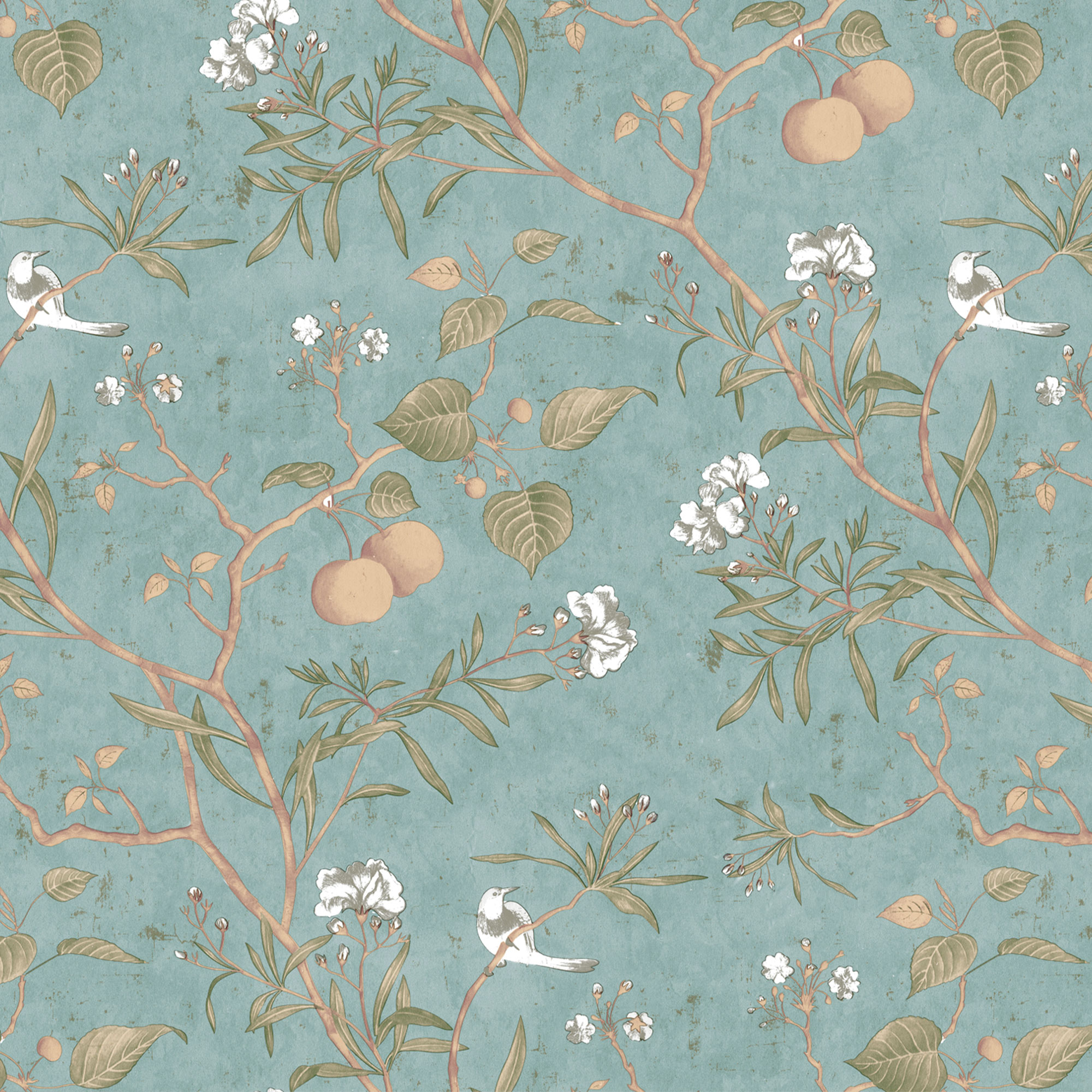 ilemong Lucky Trees with Fruits PVC Peel and Stick Wallpaper Roll Water Resistant (Covers 28.74 sq. ft.) - backsplash tile - 1