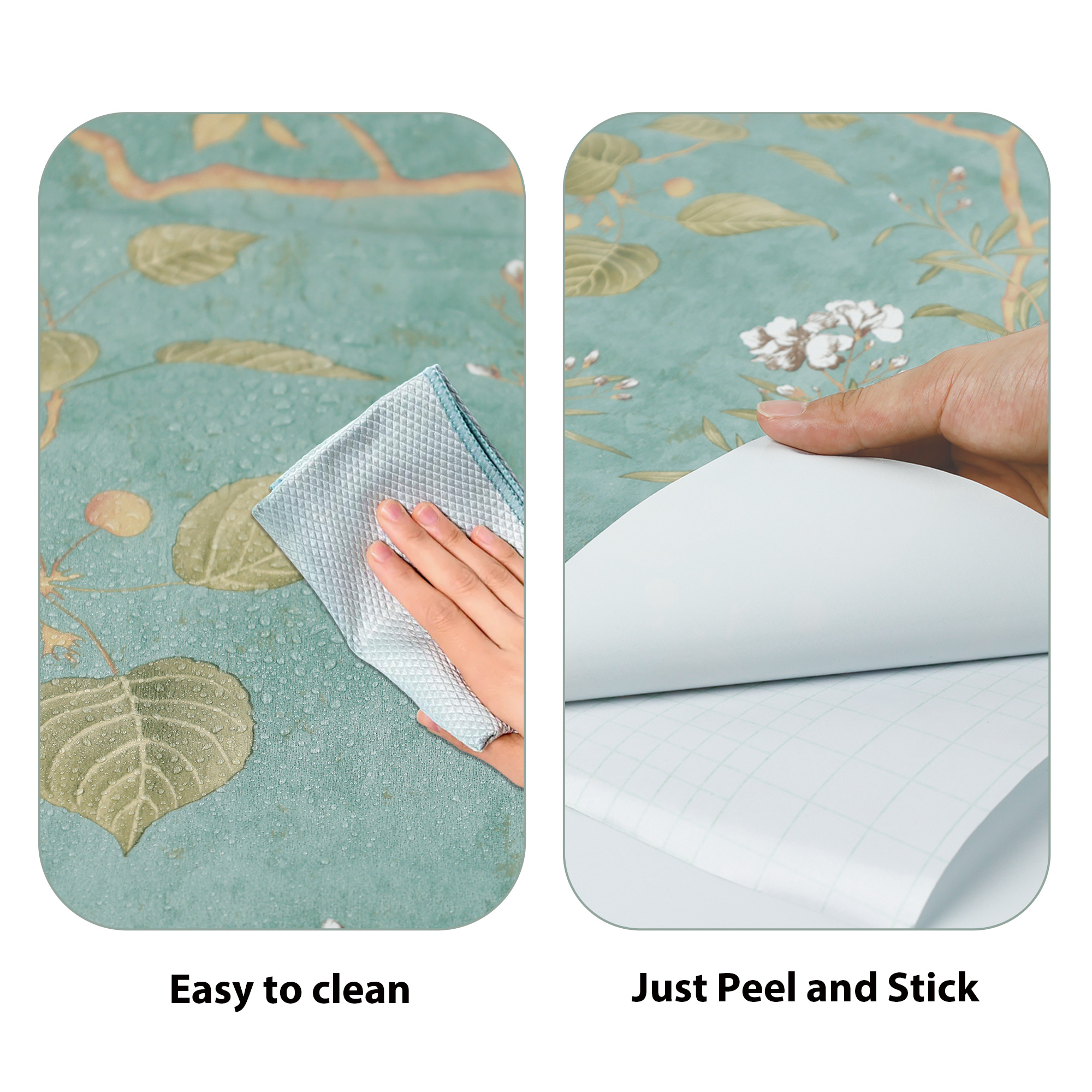 ilemong Lucky Trees with Fruits PVC Peel and Stick Wallpaper Roll Water Resistant (Covers 28.74 sq. ft.) - backsplash tile - 4