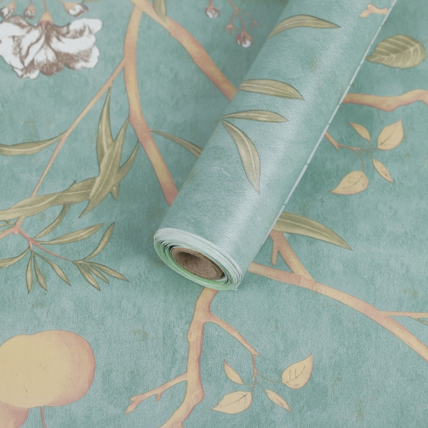 ilemong Lucky Trees with Fruits PVC Peel and Stick Wallpaper Roll Water Resistant (Covers 28.74 sq. ft.)