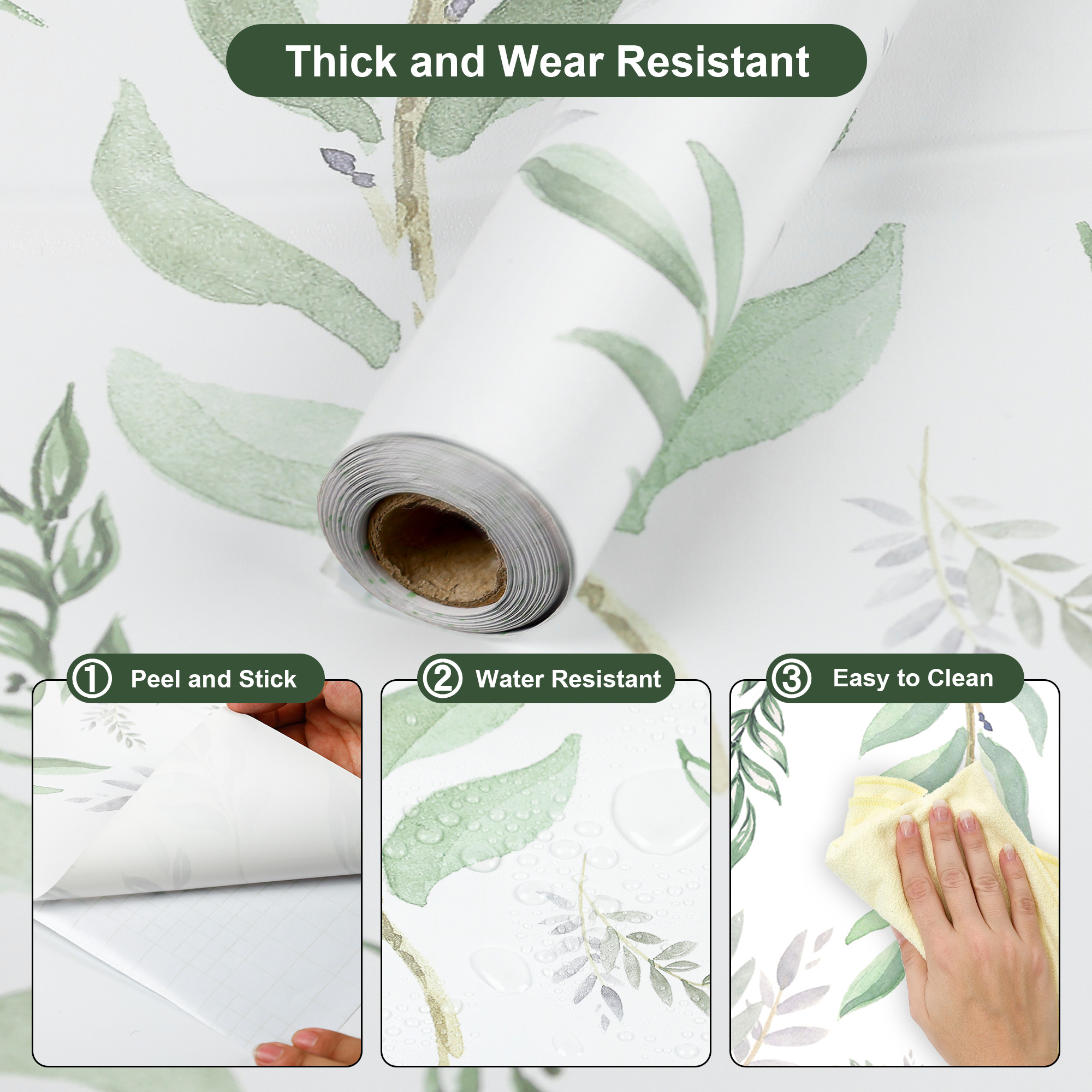 ilemong Willow Vinyl Peel and Stick Wallpaper Roll Free to DIY (Covers 28.74 sq. ft.) - backsplash tile - 3