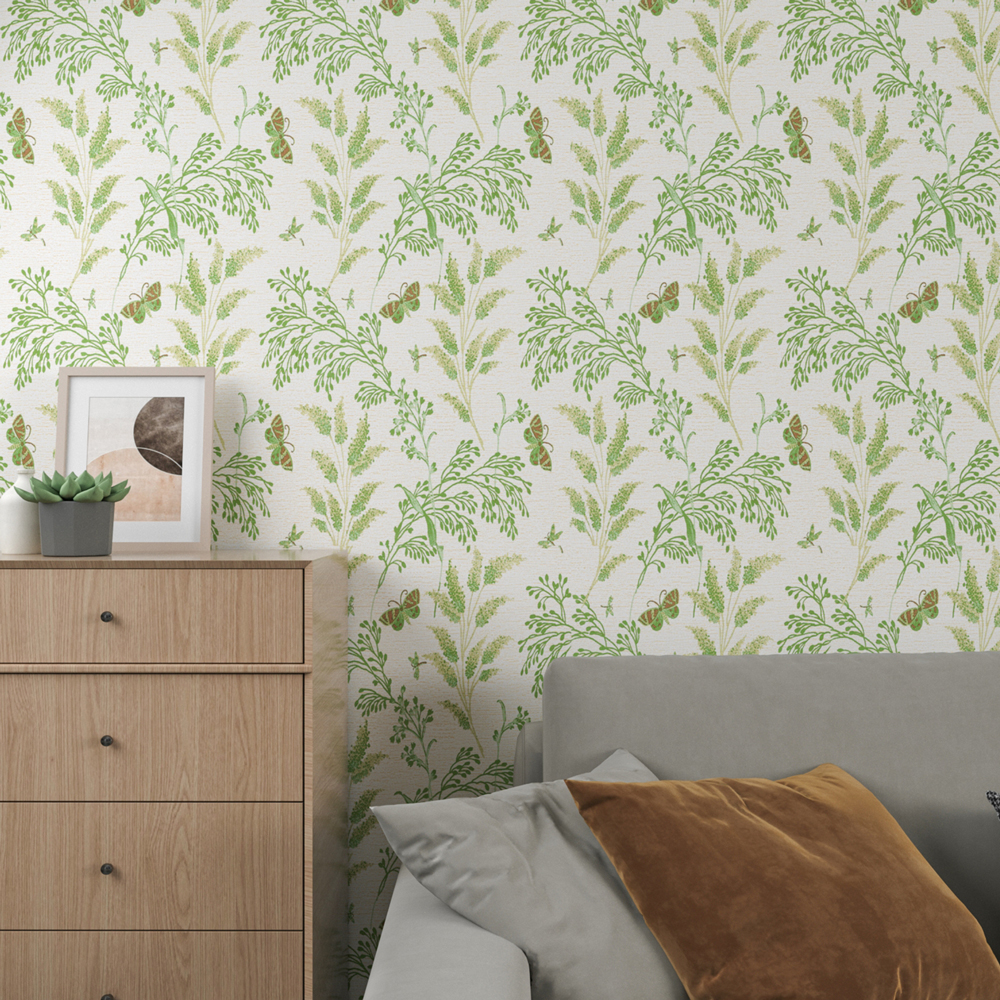 ilemong Green Leaf PVC Peel and Stick Wallpaper Roll (Covers 28.74 sq. ft.) - backsplash tile - 1