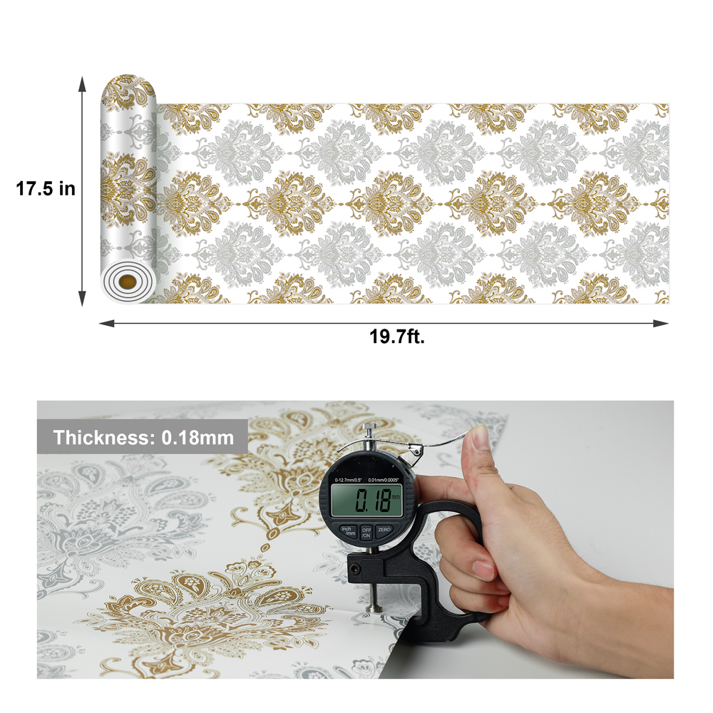 ilemong Vintage Honeysuckle with White Background Peel and Stick Wallpaper Roll (Covers 28.74 sq. ft.) - backsplash tile - 2